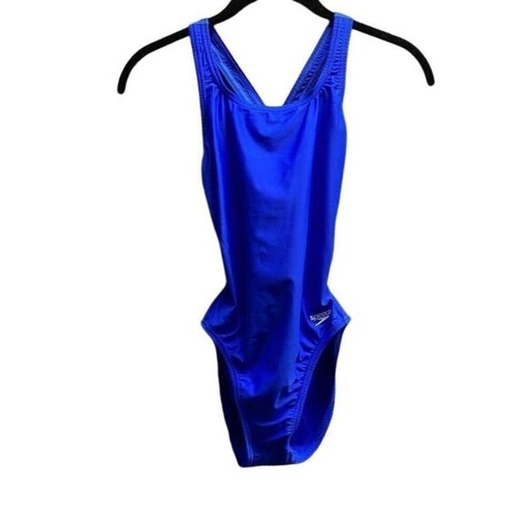 Speedo women’s PowerFlex Eco performance flex blue one piece swimsuit S/6 - Picture 1 of 5